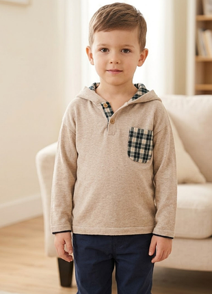 Стильное бежевое худи nutmeg на 4-5 лет (110 см) для мальчика