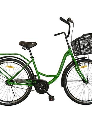 Велосипед spark city sola (колеса - 26", стальная рама - 17") с корзиной ярко-зеленый