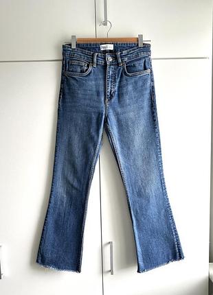 Джинсы zara синие высокая посадка