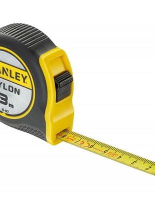 Рулетка stanley "tylon" : 3 м х 12,7 мм. ергономічний корпус пластик + еластомер, tylon покриття