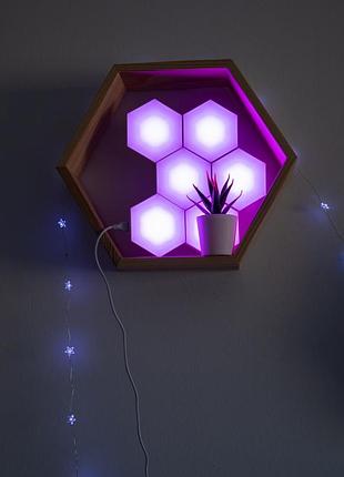 Модульный led светильник rgb sal-011b с bluetooth и usb (6 панелей)
