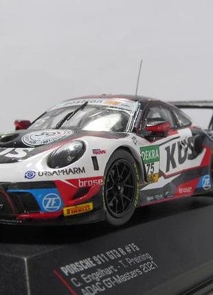 Porsche 911 gt3 r #75 2019, ixo models. 1:43 коробка и бокс. порше 911 gt3 2019 модель масштабна