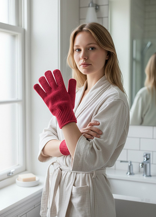 Рукавичка для скрабування тіла rituals червона