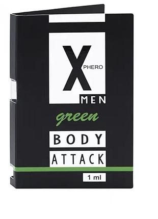 Духи с феромонами для мужчин x phero men green body attack, 1 ml
