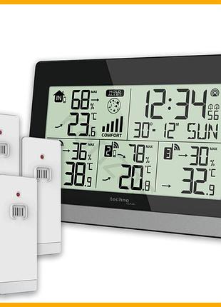 Термогигрометр technoline беспроводной черный для контроля температуры и влажности в помещении и на улице