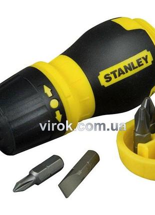 Викрутка реверсивна stanley "multibit stubby" : магнітний тримач, насадки 6 (компл .7 шт.)
