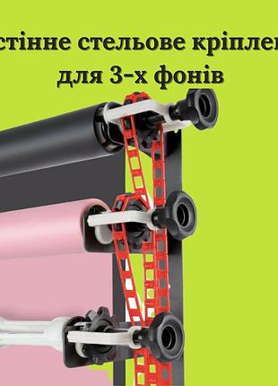 Настенное потолочное крепление для трёх фонов, для 3-х рулонов