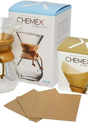 Набор кемекс chemex six сup + фильтры