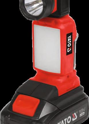 Ліхтар акумуляторний cob і smd-діод. yato 18в 2.5/1.2 вт,250/100 lm,оберт- 90°/180°(без акумулятора)