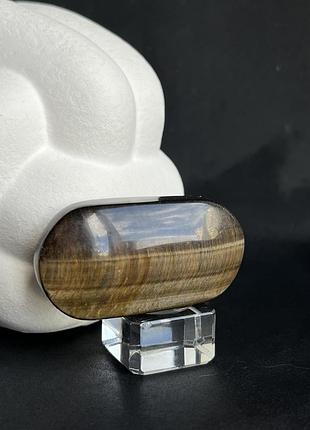 Тигрове око натуральне овал 57*29*19 мм. камінь тигрове око палм без оправи.