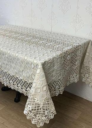 Скатертина acme tekstil 160x220 lina krem pvs