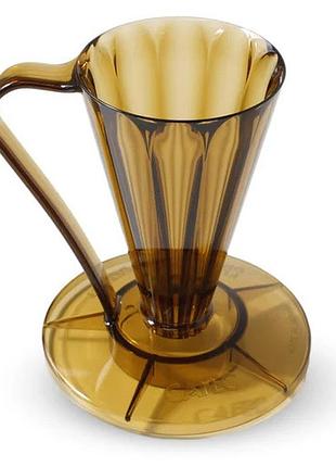 Пуровер cafec deep 27 tritan flower dripper brown