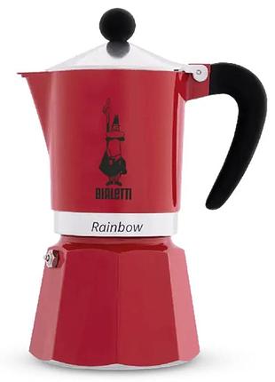 Гейзерна кавоварка bialetti rainbow red 270 мл. 6 чашок