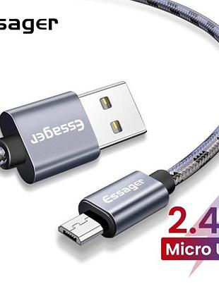 Зарядний кабель tiger essager micro usb 2.4 a 2метра