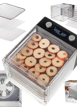 Сушилка для овощей и фруктов adler ad 6660 600вт пищевой дегидратор yl-45