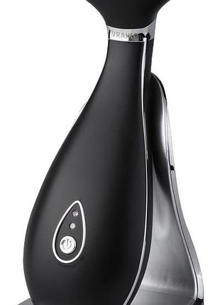 Массажер для лица и шеи vraiko lily neck с led-подсветкой, теплом и вибрацией, лифтинг и омоложение, матовый черный