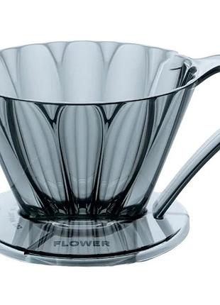 Пуровер cafec tritan flower dripper oval 102 black