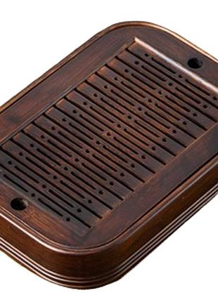 Чайная доска чабань nanzhu bamboo rounded dark