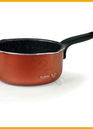 Ківш flonal pepita granit 1,2 л червоний для приготування страв антипригарний посуд кухонний