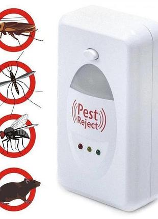 Ультразвуковий відлякувач гризунів мишей щурів та тарганів pest reject hk02 від мережі, смерть гризунам
