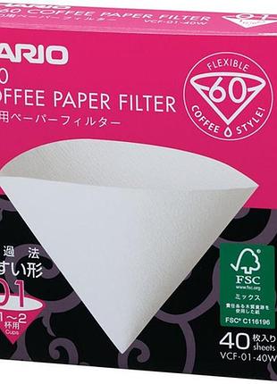 Фильтры hario 01 40 шт. v60 box
