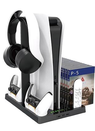 Підставка ps5 fat / slim з охолодженням зарядка для геймпада oivo iv-p5246x