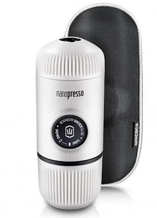 Эспрессо кофеварка портативная wacaco nanopresso с чехлом белая