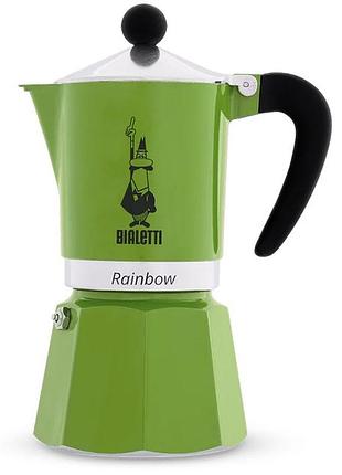 Гейзерна кавоварка bialetti rainbow green 270 мл. 6 чашок