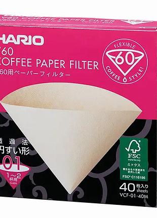 Фильтры hario v60 01 40 шт. box натуральные