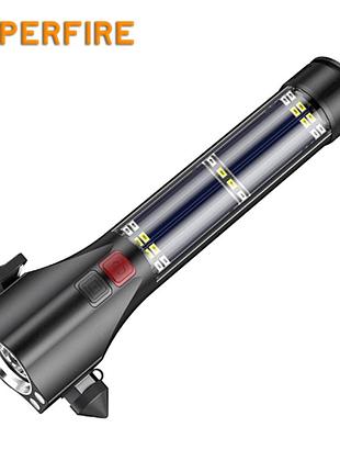 Фонарь тактический многофункциональный на солнечной батарее superfire d30