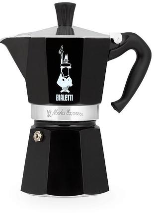 Гейзерна кавоварка bialetti moka express 270 мл. 6 чашок чорна