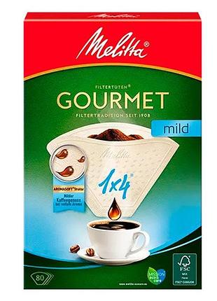 Фильтры melitta gourmet mild 1x4 80 шт. coffee filter