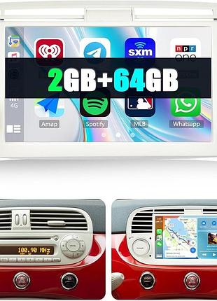 Автомагнітола sixwin 2+64g android 13 для fiat 500 (2007-2015), 7", carplay/android auto/mirrorlink, wifi, gps, bluetooth, fm/rds,