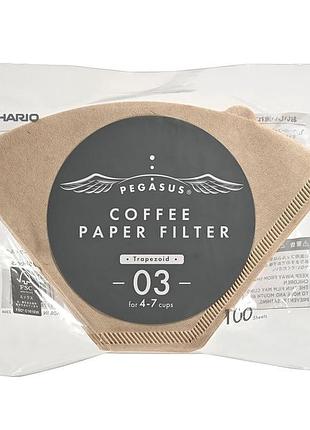 Фильтры hario pegasus coffee paper filter 03 натуральные