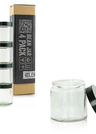 Comandante clear glass набор из 4 стеклянных емкостей с крышками (светлые) для кофемолки команданте