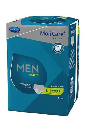 Труси поглинаючі для чоловіків molicare® premium men pants 5 крапель l 7шт/уп.