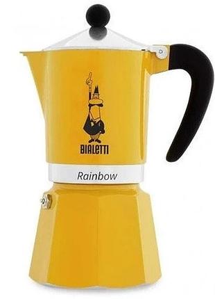 Гейзерна кавоварка bialetti rainbow yellow 270 мл. 6 чашок