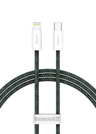 Кабель type-c lightning для айфон pd 20вт 1м зелений baseus dynamic 2 cald040206