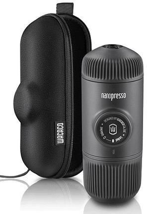 Портативная кофеварка wacaco nanopresso серая с чехлом