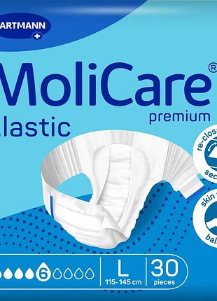 Подгузники для взрослых molicare premium elastic 6 капель l 30шт/пак