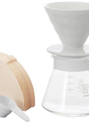 Набір hario v60 ceramic dripper set 02