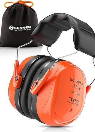 Протишумові навушники senner workpro ultra fold, snr 33–34 дб, складні, регульовані, захист слуху, ce, чорно-помаранчеві