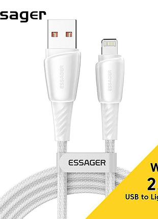 Зарядный кабель rainbow white essager usb to lightning 3a 1метр