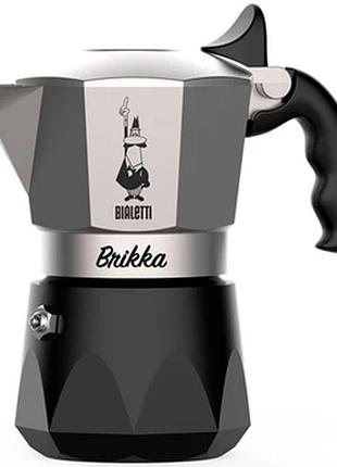 Гейзерна кавоварка bialetti brikka 100 мл. 2 чашки