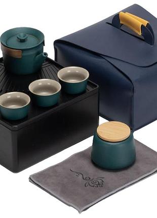 Набор gongfu travel tea set green для чайной церемонии на 9 предметов