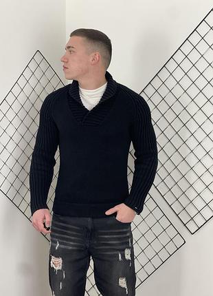 Чорний щільний джемпер tommy hilfiger , светр, лого, логотип, томмі халфігер