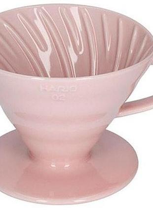 Керамічний пуровер hario v60 02 pink рожевий