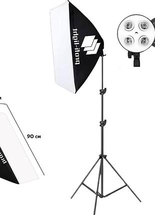 Софтбокс 60х90 см на 4 патрона e27 profi-light ps-694 + стойка 2 м