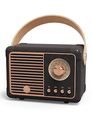 Колонка портативна bluetooth fm-радіо ретро чорна ac prof hm11-b plus