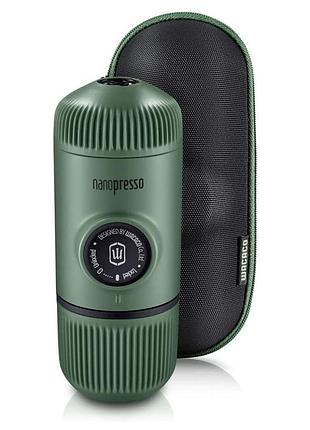 Портативна кавоварка wacaco nanopresso зелена з чохлом